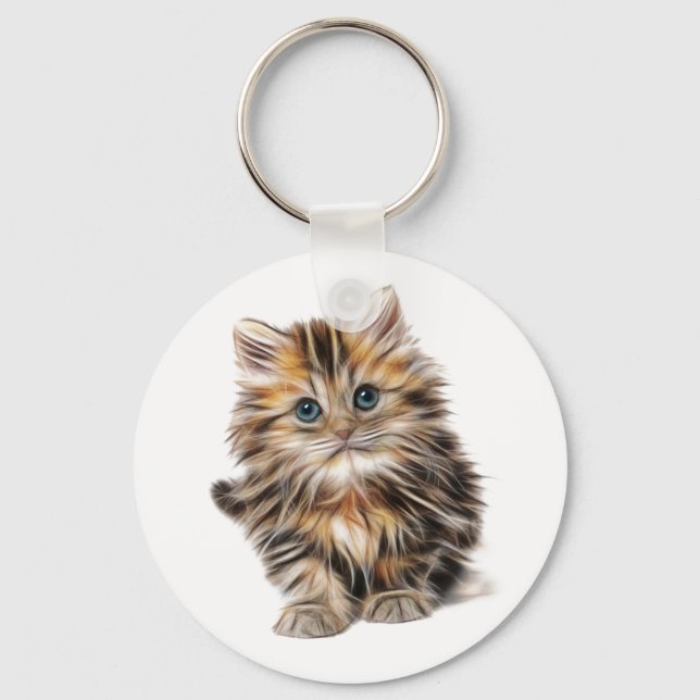 Fluffy Kitten Nyckelring (Framsida)