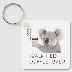 Fluffy Koala Pun Coffee Älskare Nyckelring