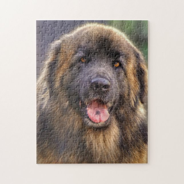 Fluffy Leonberger hund Pussel (Vertikal)