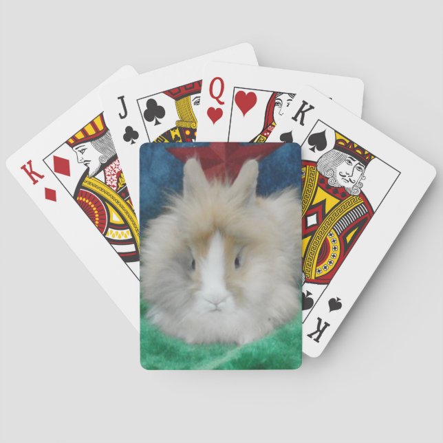 Fluffy Lionhead Bunny Rabbit Spelkort (Baksidan)