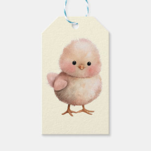 Fluffy Little Chick Cute Vår & Påsk Animal Presentetikett