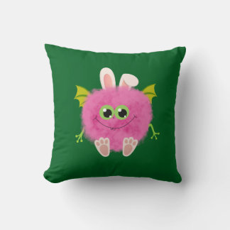 Fluffy little pink rabbit monster kudde