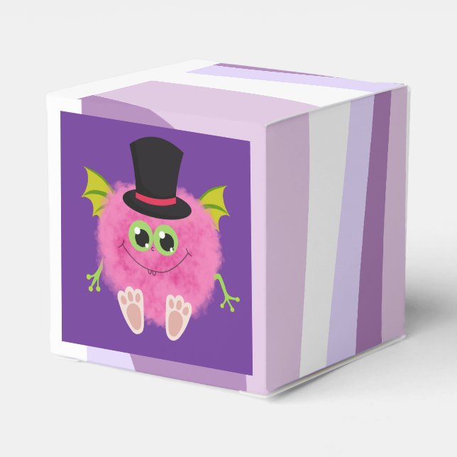 Fluffy little pink rabbit monster presentaskar (Baksidan Sidan)