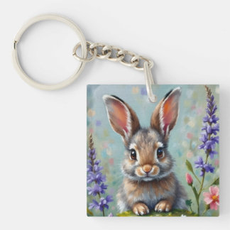 Fluffy Rabbit i Fält i Flowers