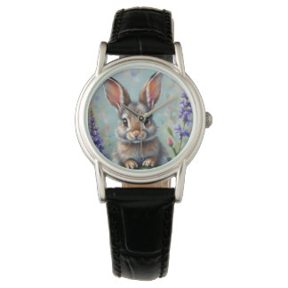 Fluffy Rabbit i Fält i Flowers Armbandsur