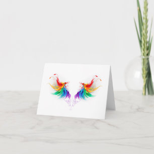 Fluffy Rainbow Vingar Anteckningskort