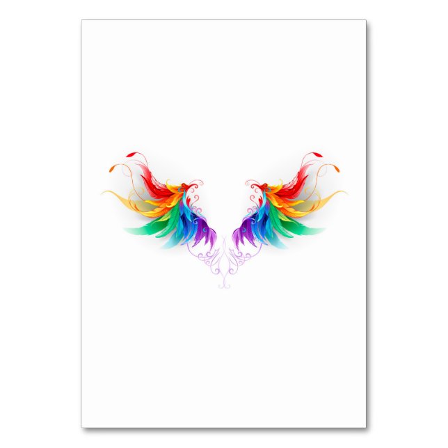Fluffy Rainbow Vingar Bordsnummer (Framsidan)