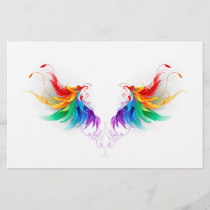 Fluffy Rainbow Vingar Brevpapper