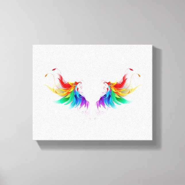 Fluffy Rainbow Vingar Canvastryck (Framsida)