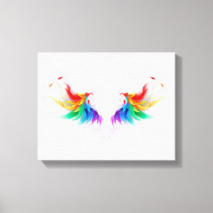 Fluffy Rainbow Vingar Canvastryck