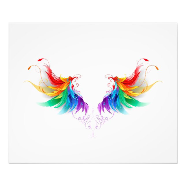Fluffy Rainbow Vingar Fototryck (Framsidan)