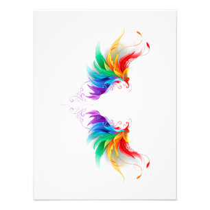 Fluffy Rainbow Vingar Fototryck