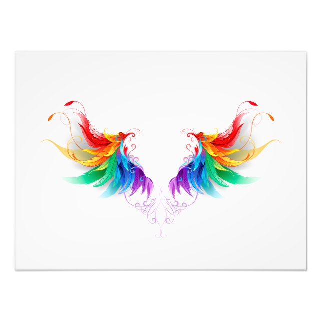 Fluffy Rainbow Vingar Fototryck (Framsidan)