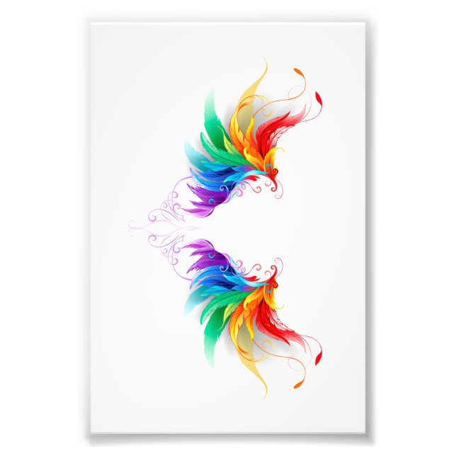Fluffy Rainbow Vingar Fototryck (Framsidan)