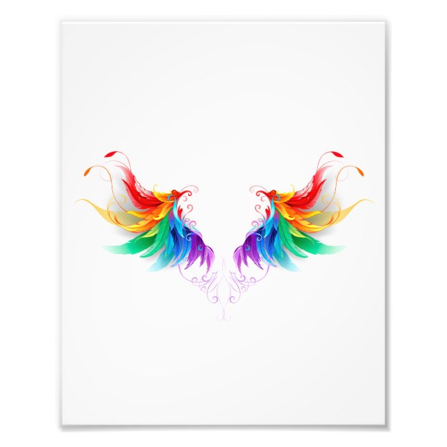 Fluffy Rainbow Vingar Fototryck (Framsidan)
