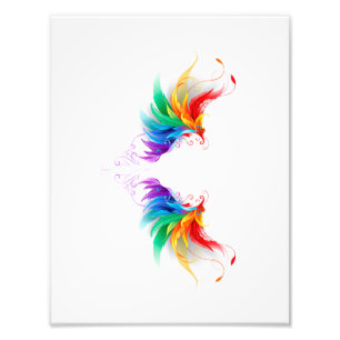 Fluffy Rainbow Vingar Fototryck