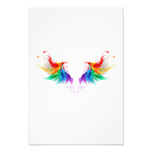 Fluffy Rainbow Vingar Fototryck