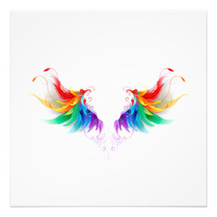 Fluffy Rainbow Vingar Fototryck