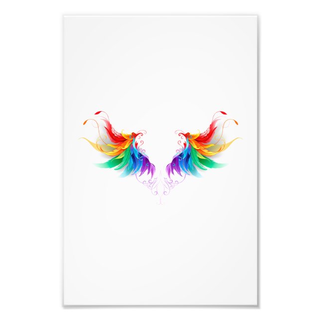 Fluffy Rainbow Vingar Fototryck (Framsidan)