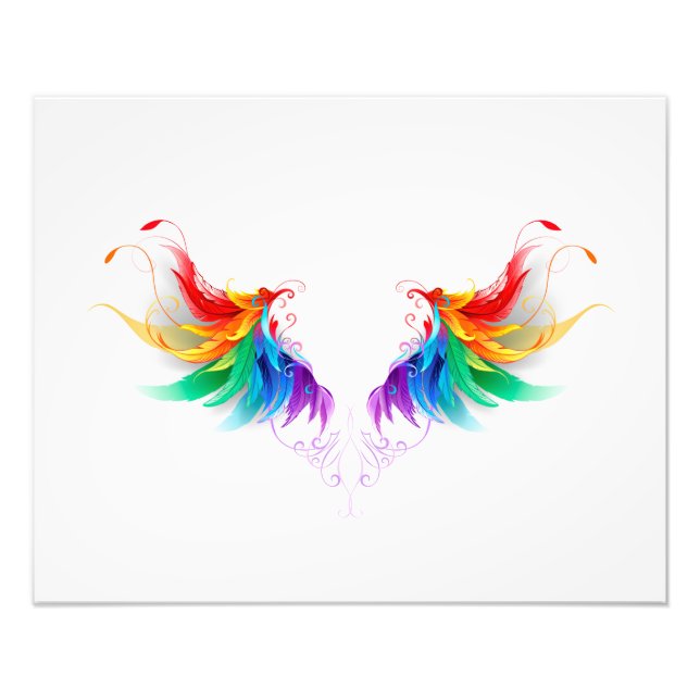 Fluffy Rainbow Vingar Fototryck (Framsidan)