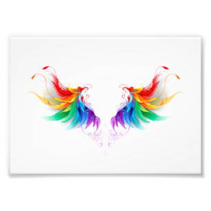 Fluffy Rainbow Vingar Fototryck