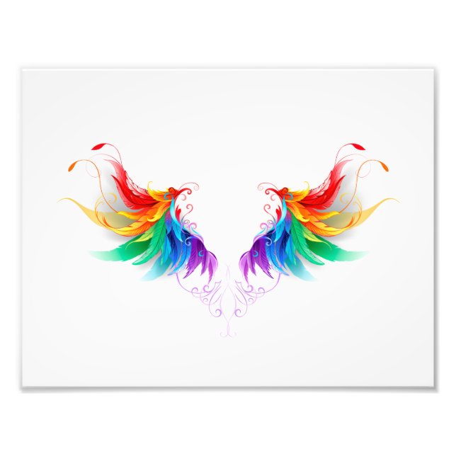 Fluffy Rainbow Vingar Fototryck (Framsidan)