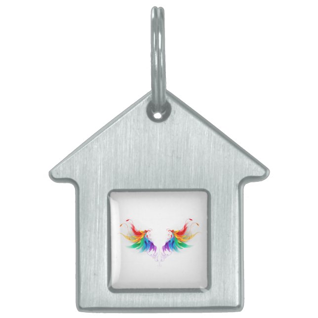 Fluffy Rainbow Vingar ID-bricka Husdjur (Framsidan)