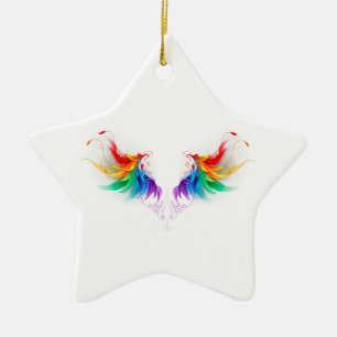 Fluffy Rainbow Vingar Julgransprydnad Keramik