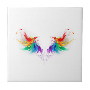 Fluffy Rainbow Vingar Kakelplatta