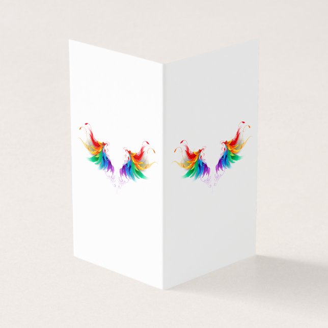 Fluffy Rainbow Vingar Kort (Utsida)