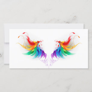 Fluffy Rainbow Vingar Kort