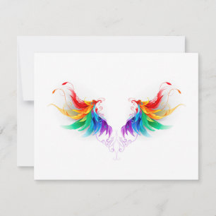 Fluffy Rainbow Vingar Kort