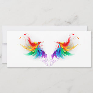 Fluffy Rainbow Vingar Kort