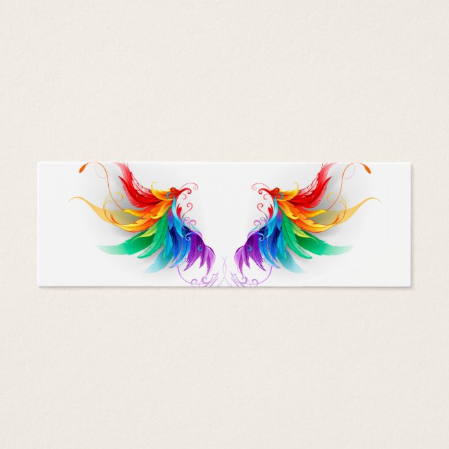 Fluffy Rainbow Vingar Litet Visitkort (Framsidan)