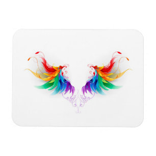 Fluffy Rainbow Vingar Magnet