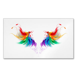 Fluffy Rainbow Vingar Magnetiska Visitkort