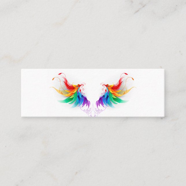 Fluffy Rainbow Vingar Mini Visitkort (Framsida)