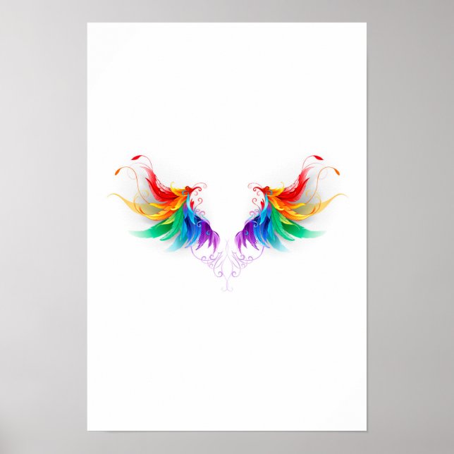 Fluffy Rainbow Vingar Poster (Framsidan)