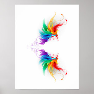 Fluffy Rainbow Vingar Poster