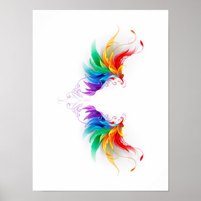 Fluffy Rainbow Vingar Poster (Framsidan)