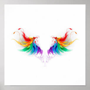 Fluffy Rainbow Vingar Poster