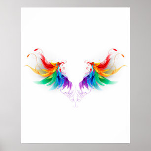 Fluffy Rainbow Vingar Poster