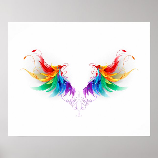 Fluffy Rainbow Vingar Poster (Framsidan)