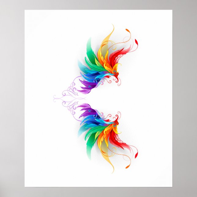 Fluffy Rainbow Vingar Poster (Framsidan)