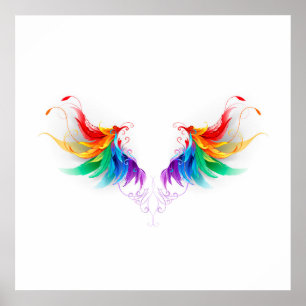 Fluffy Rainbow Vingar Poster