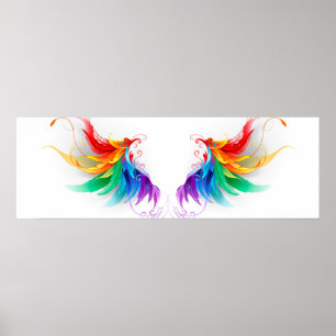 Fluffy Rainbow Vingar Poster