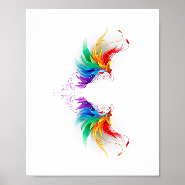 Fluffy Rainbow Vingar Poster (Framsidan)