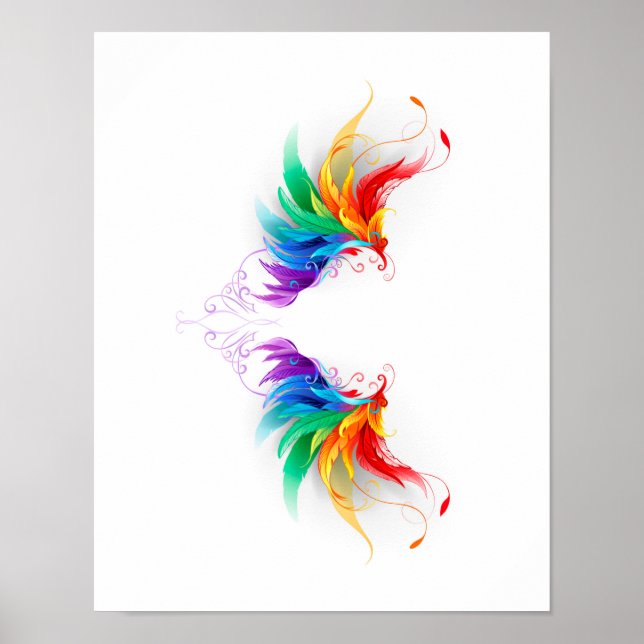 Fluffy Rainbow Vingar Poster (Framsidan)