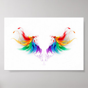 Fluffy Rainbow Vingar Poster