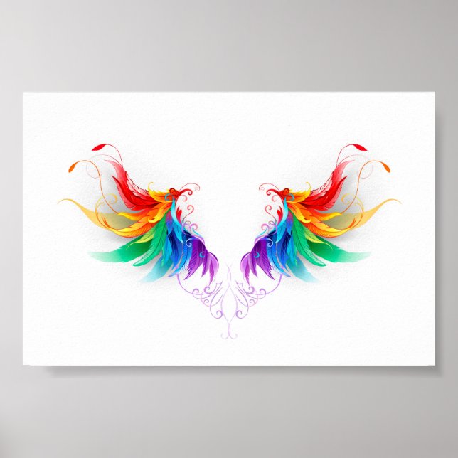 Fluffy Rainbow Vingar Poster (Framsidan)